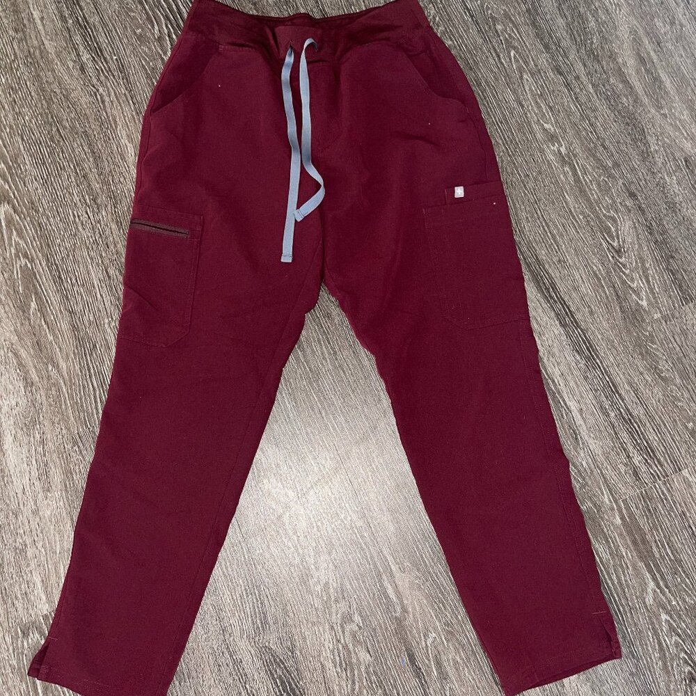 Figs Burgundy Straight Leg Pant Size MP